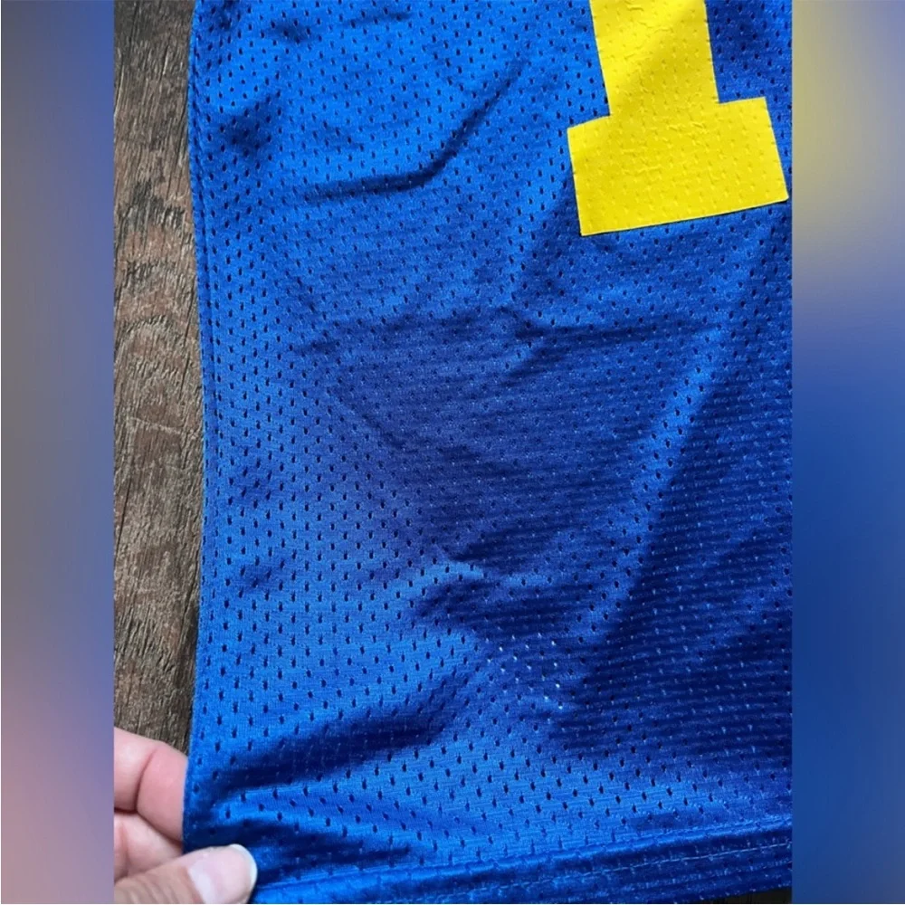 Vintage Rams Football Jersey #10 Jensen Youth small‎ medium Blue Yellow Mesh